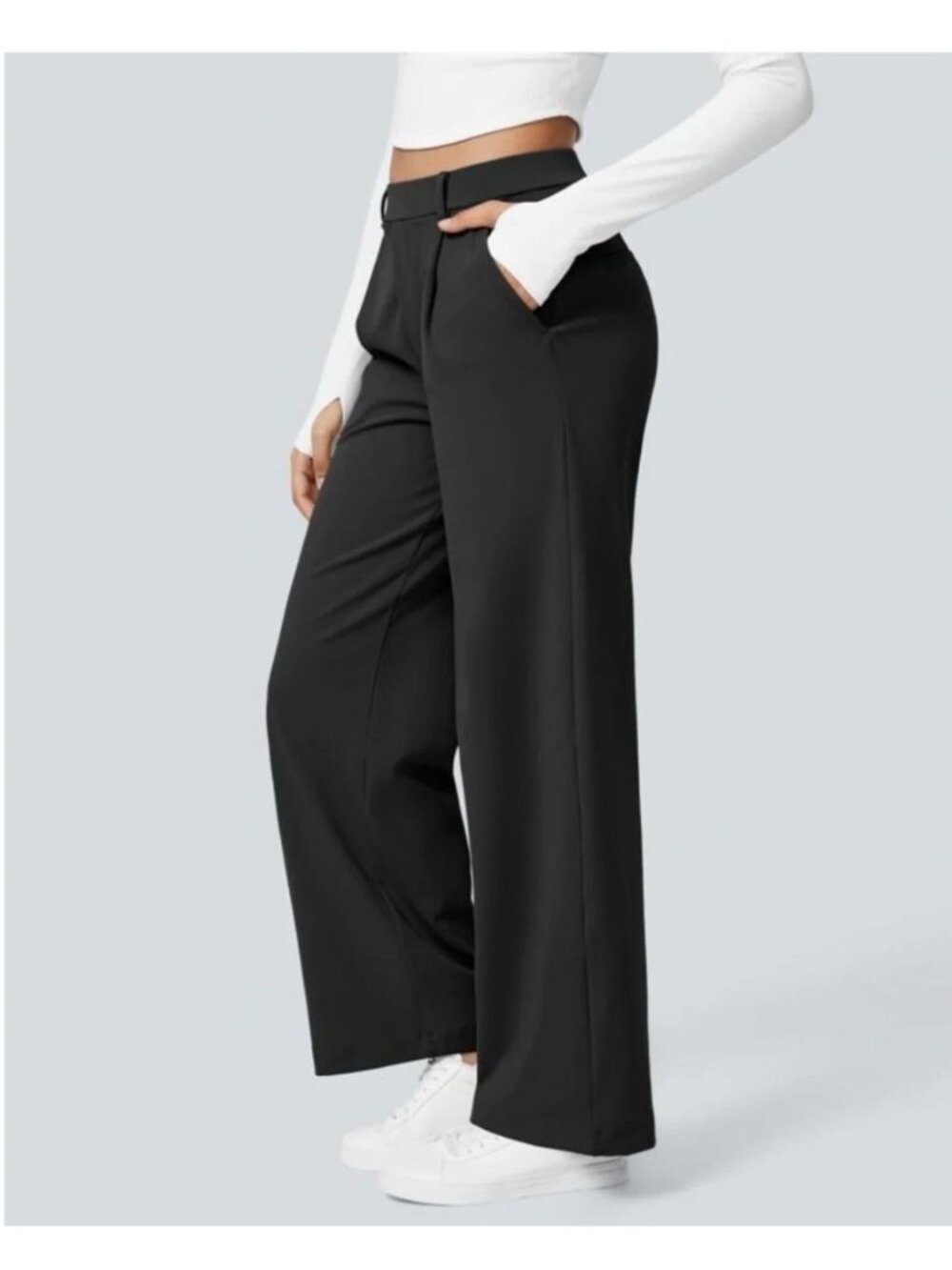 Halara Flex Daystretch High Waisted Straight Leg Work Pants Black S